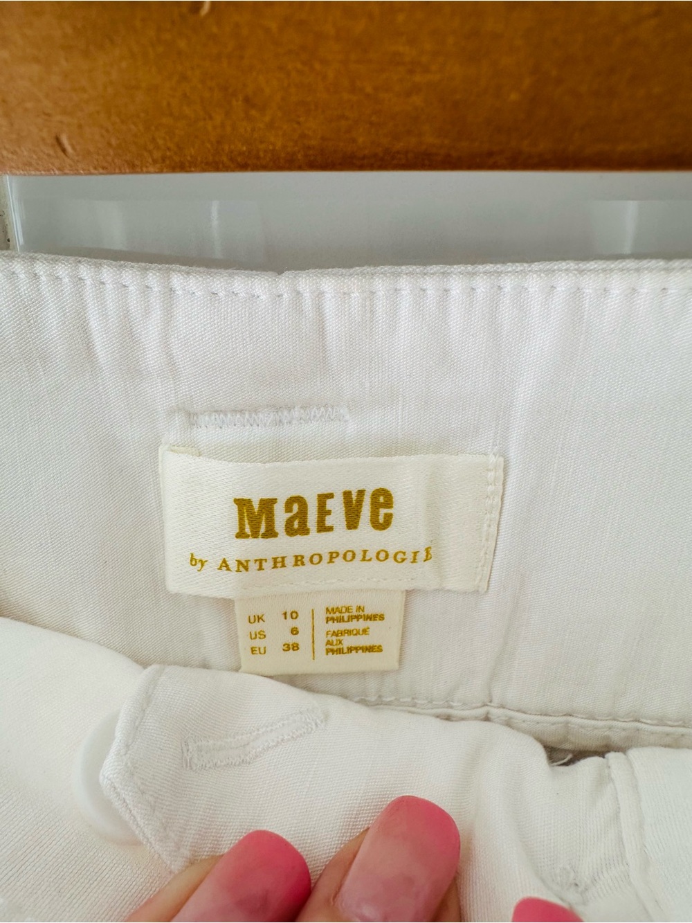 Maeve Naomi High-Waist White Wide-Leg Linen Blend Pants - Picture 6 of 12